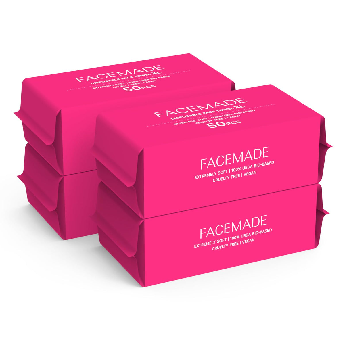 FACEMADE front packaging showing 4-pack convenience and brand logo