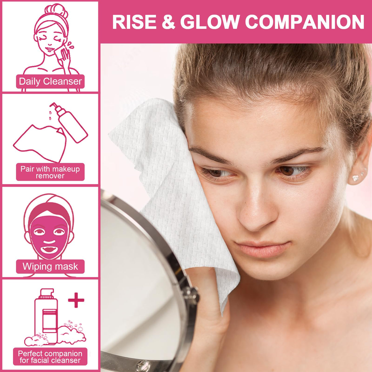 FACEMADE sheet held next to hand showing XL size coverage benefit
