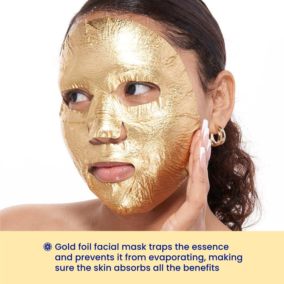 FACETORY opened sachet with soaked sheet demonstrating rich essence