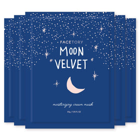 FACETORY front packaging of Moon Velvet five-pack showing product and benefits