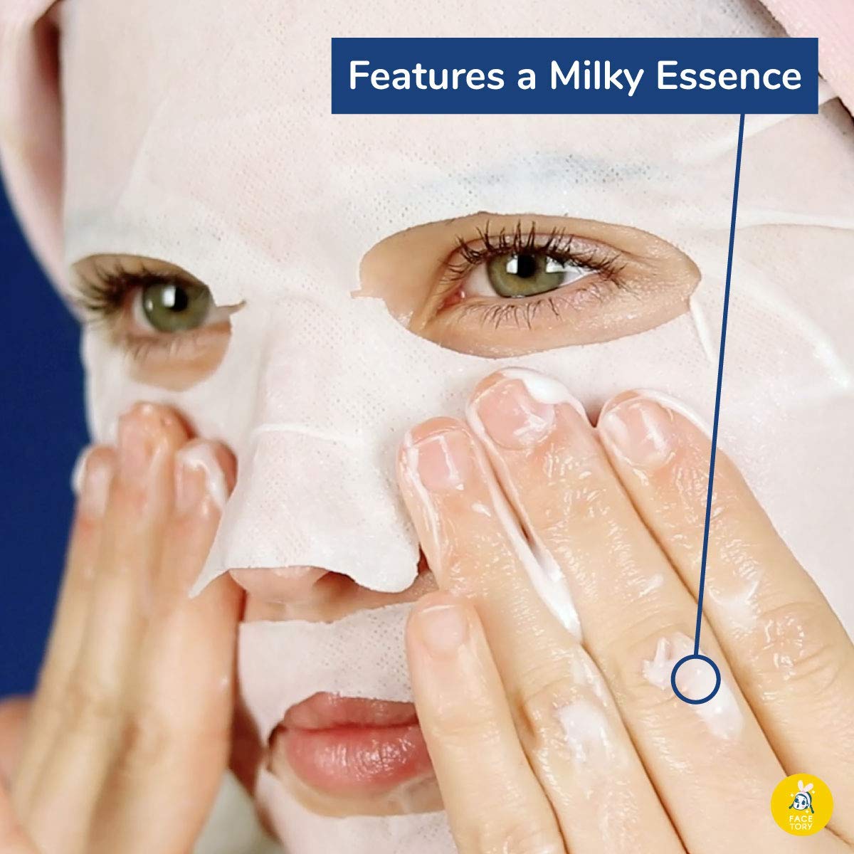 FACETORY close-up of soft Tencel sheet texture for better serum delivery