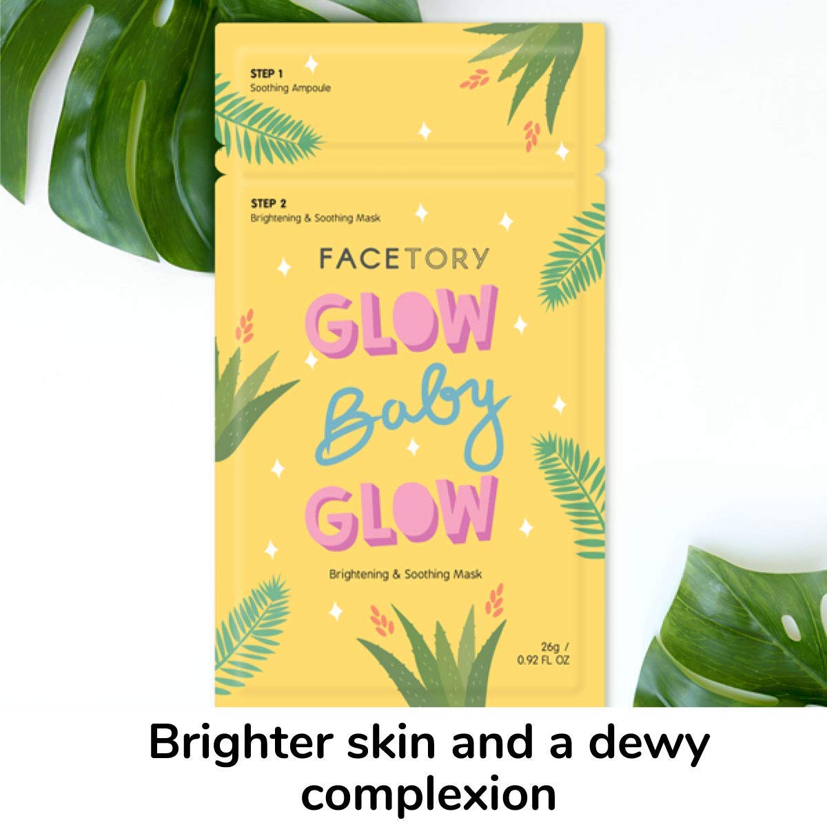 FACETORY pack size comparison showing five individual sachets