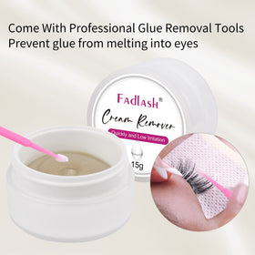 FADLASH application on extensions with applicator showing precise glue-dissolving action