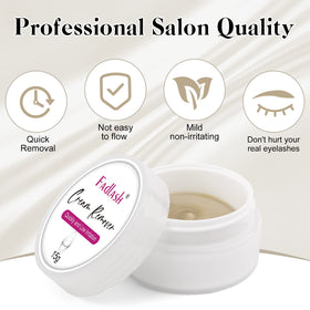 FADLASH cream texture close-up demonstrating thick, non-runny formula for safer application