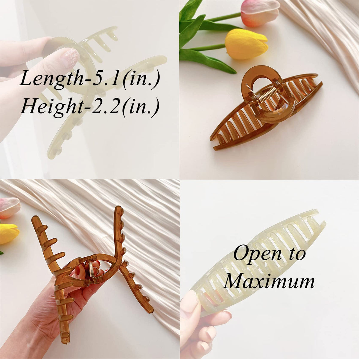 FAELBATY clip supporting a thick ponytail, strong grip for full hair