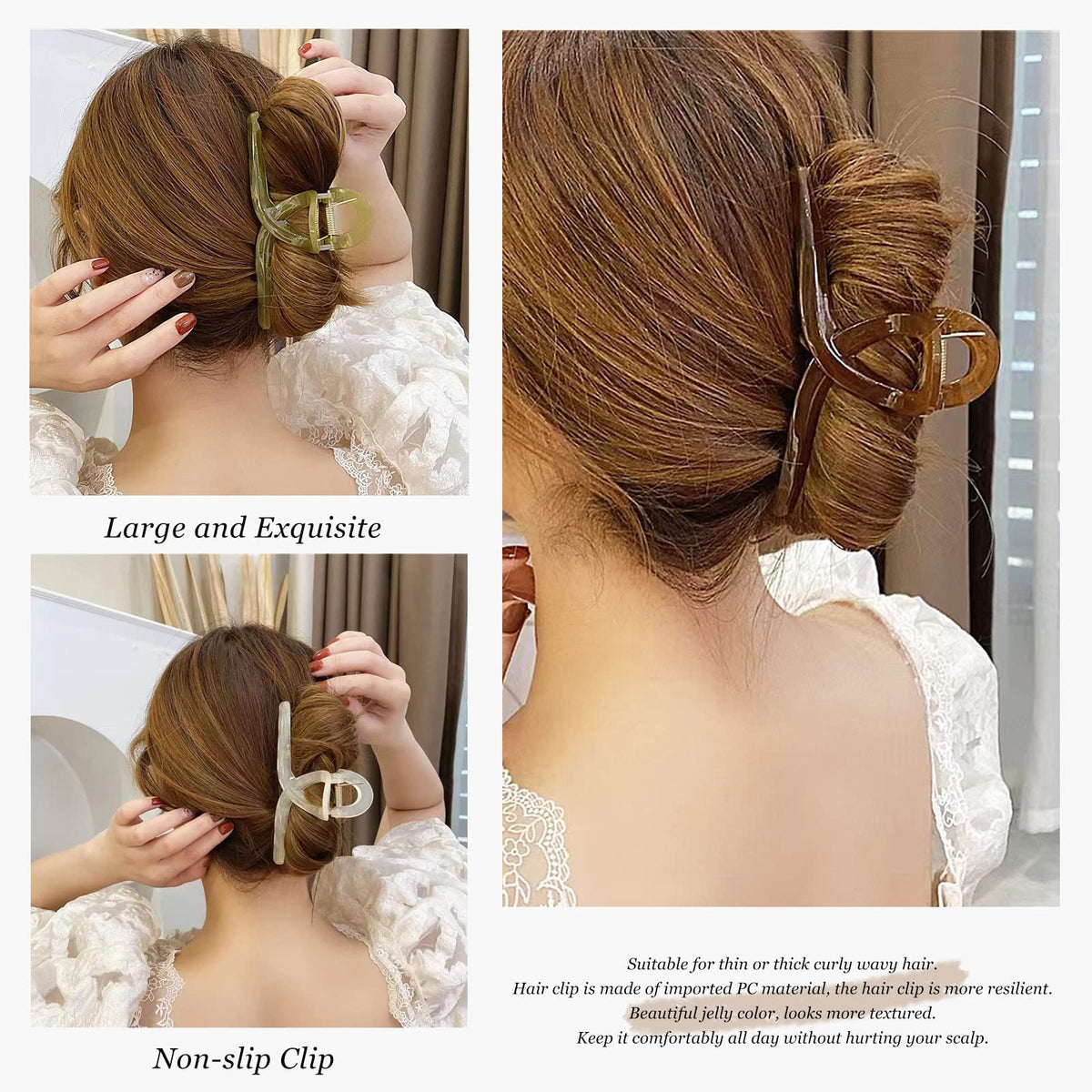 FAELBATY clip secured in long hair, comfortable hold and no slip