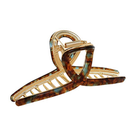 FAELBATY front view brown and green clips showing polished acetate finish and stylish look
