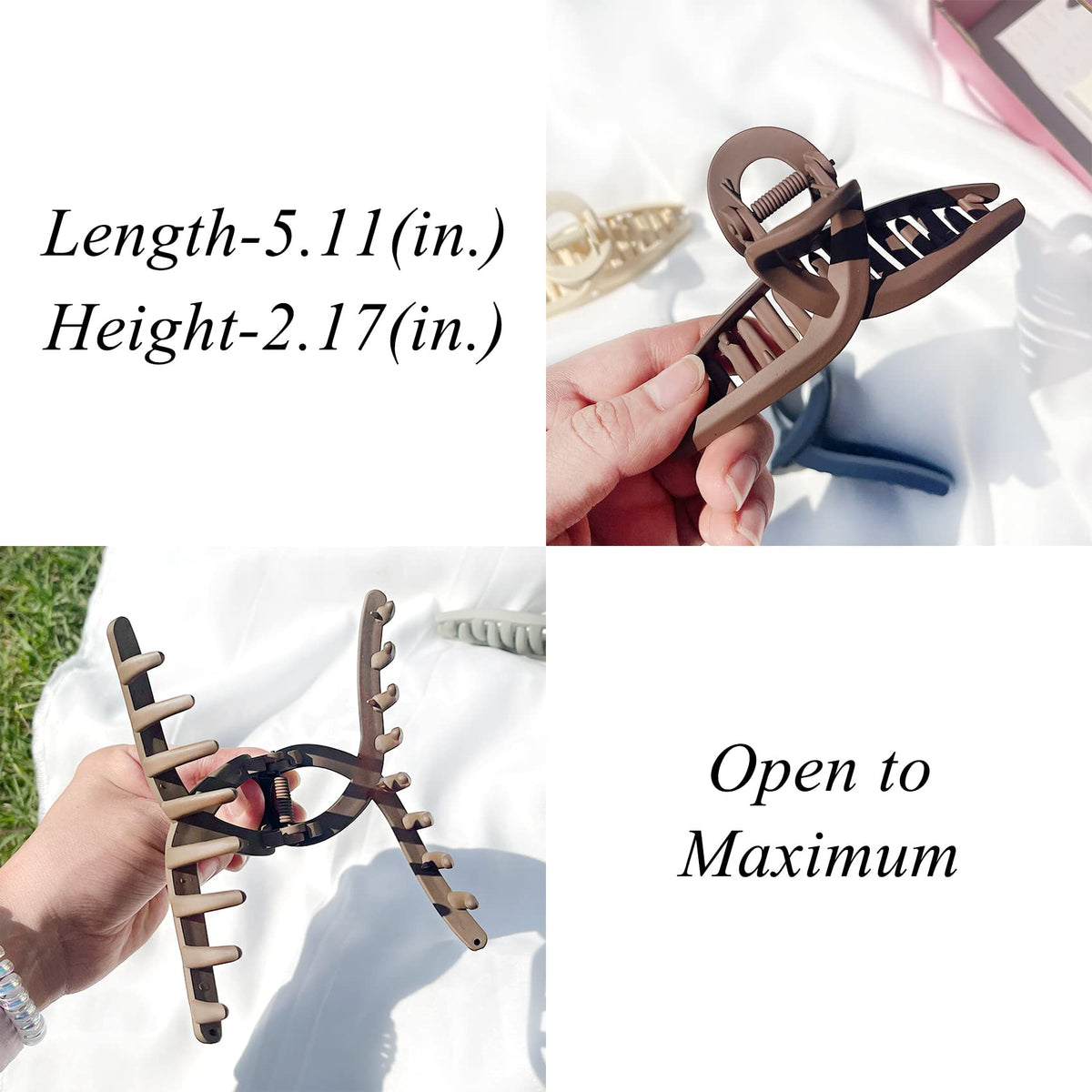FAELBATY clip in use securing a half-up hairstyle for hold and effortless styling