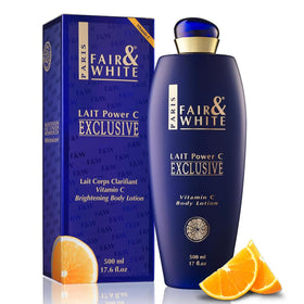 FAIR & WHITE front view of 500ml bottle showing product and easy dispensing for long-lasting hydration