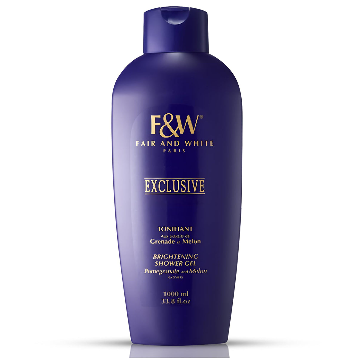 FAIR & WHITE bottle front view showing label and fresh melon scent benefit