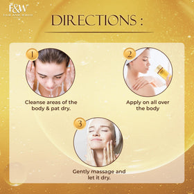 FAIR & WHITE bottle beside a hand to show 200ml scale and practical size benefit