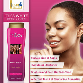 FAIR & WHITE label close-up highlighting ingredients and usage directions for informed use