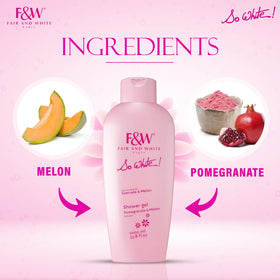FAIR & WHITE pomegranate and melon extracts highlighting natural antioxidants