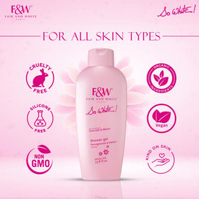 FAIR & WHITE 1000ml compared to 250ml showing long-lasting economical size