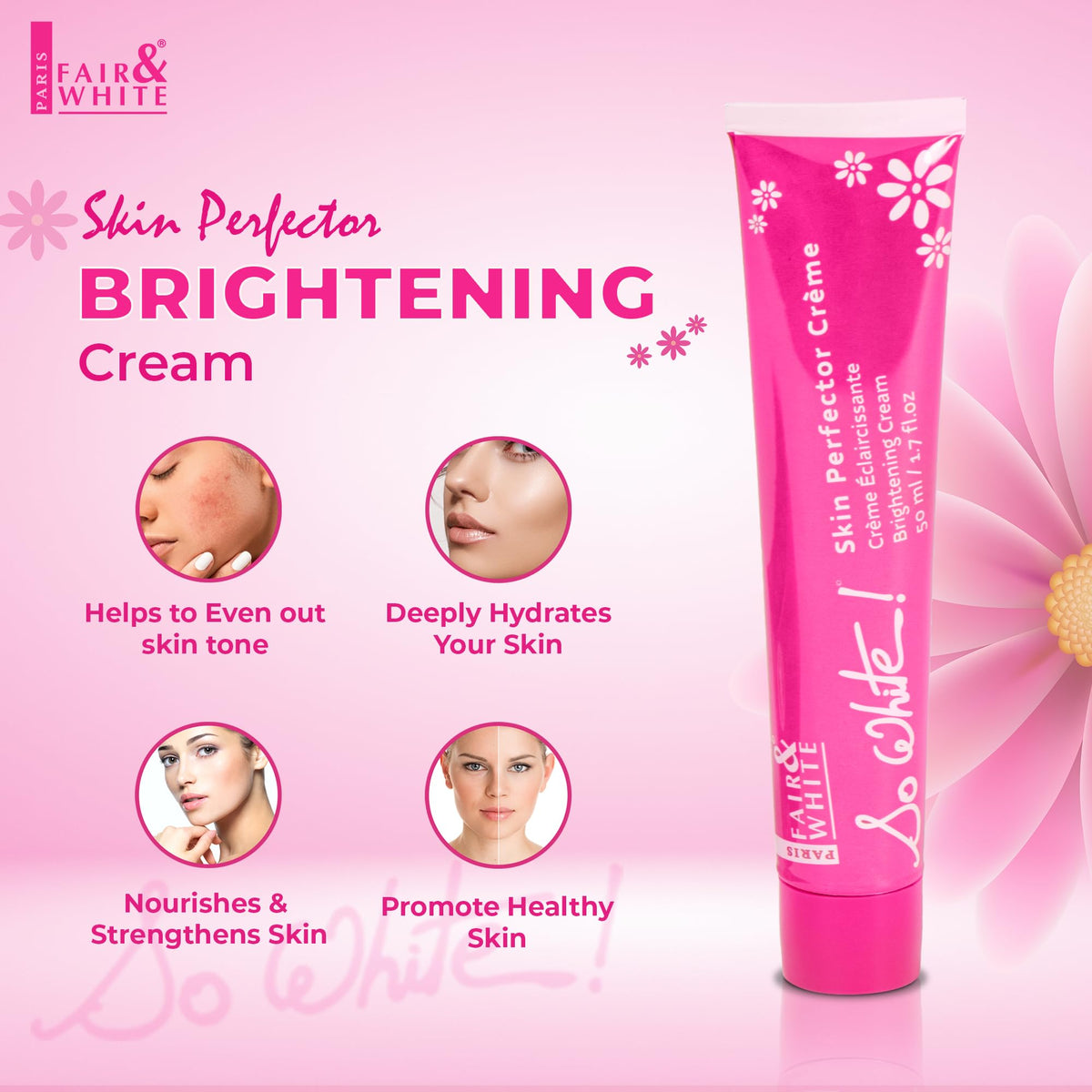 Fair & White open jar texture showing creamy gel-cream consistency for smooth absorption