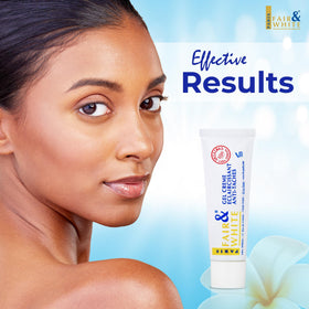 FAIR & WHITE application on neck demonstrating targeted brightening benefit