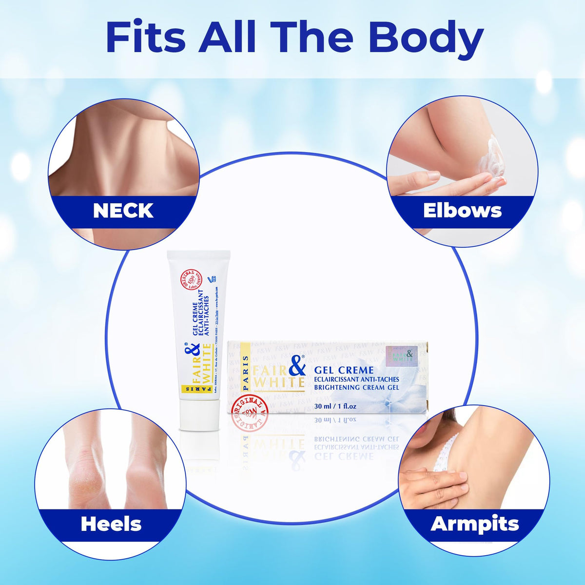 FAIR & WHITE targeted use on armpit illustrating discreet spot treatment