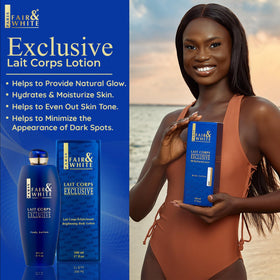 FAIR & WHITE lotion texture close-up illustrates fast absorption and hydration