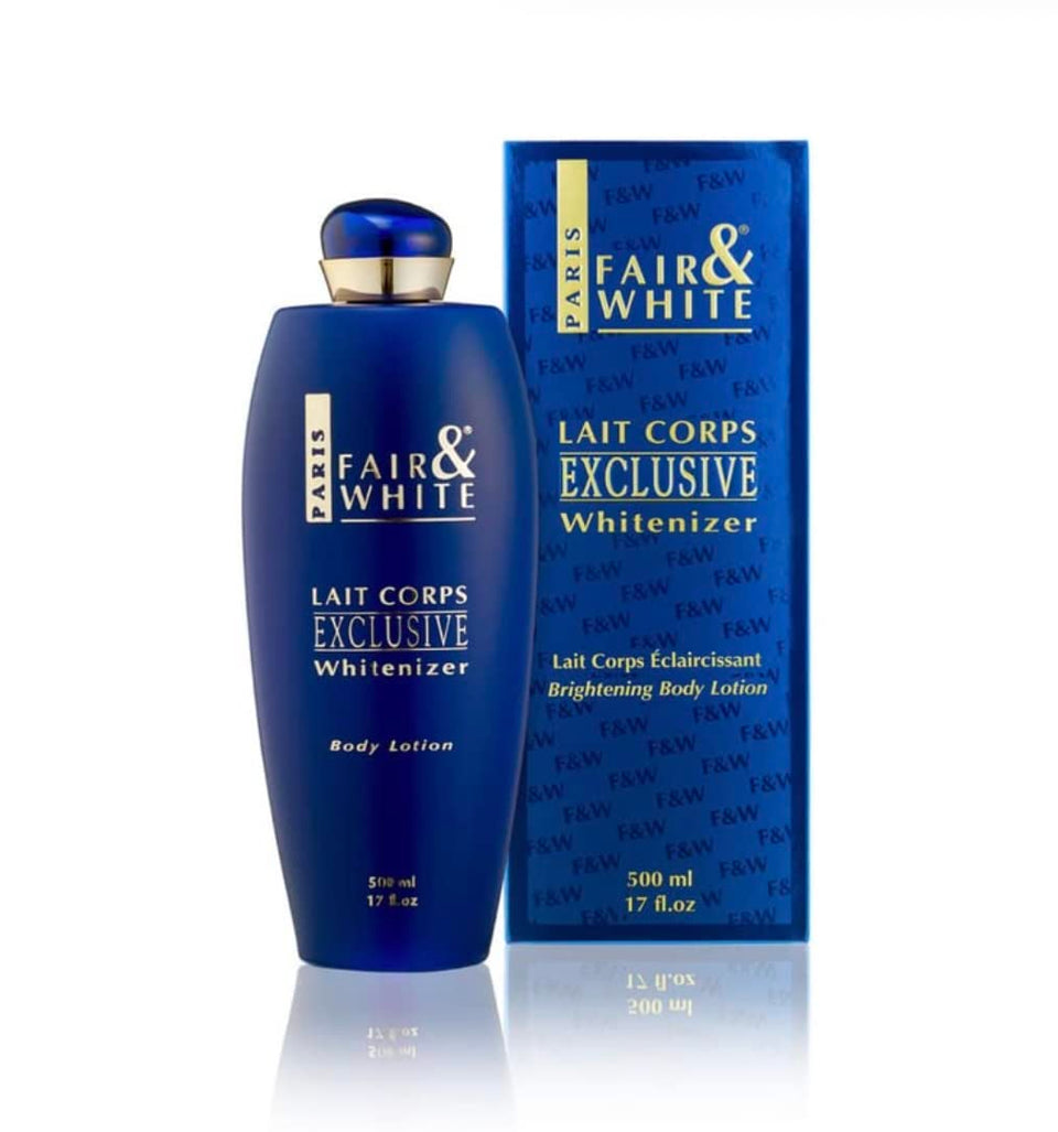 FAIR & WHITE front packaging showing 500 ml bottle for moisture and brightening