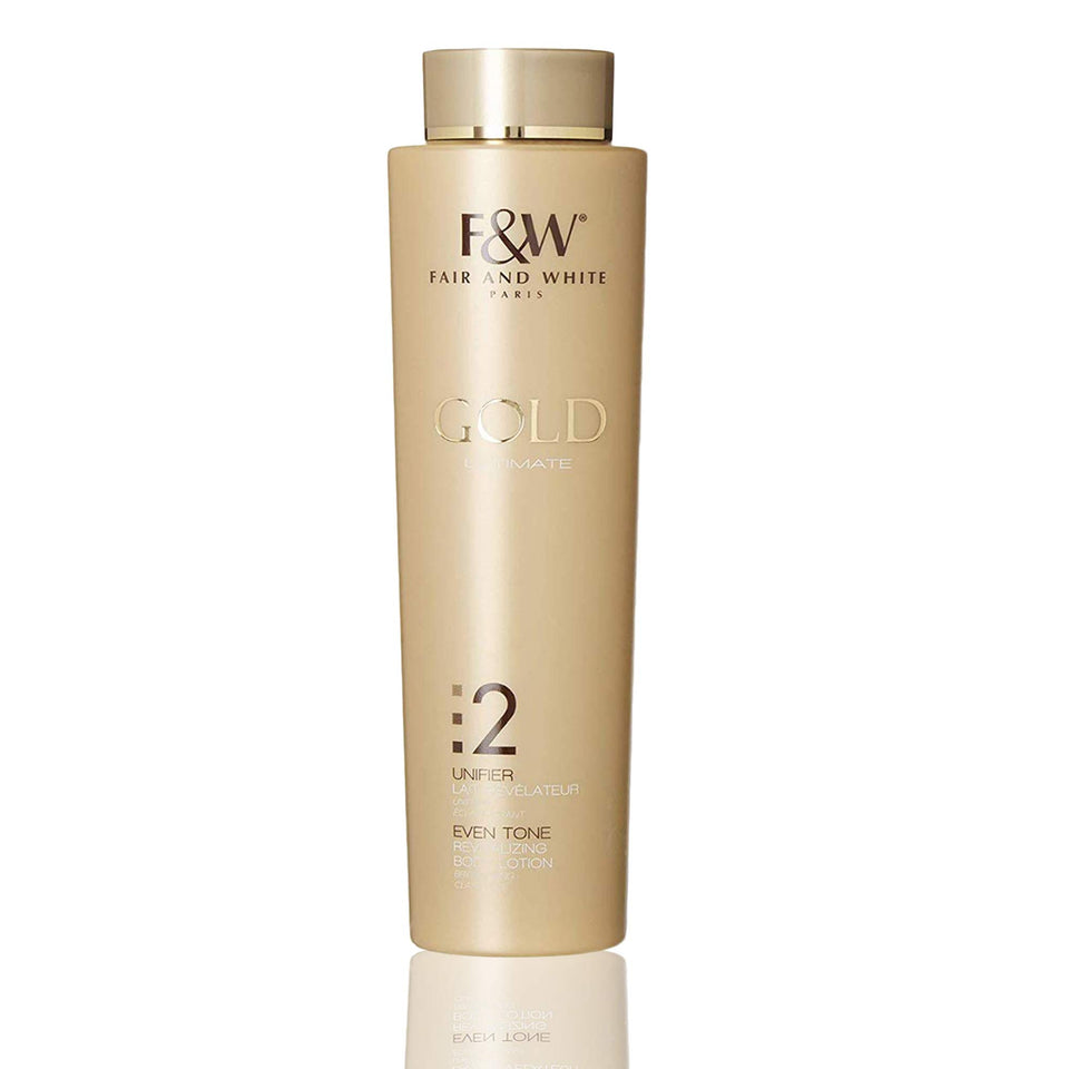 FAIR & WHITE front packaging showing 500ml bottle and benefits