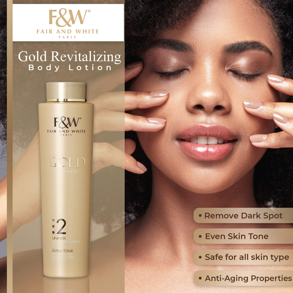 FAIR & WHITE lotion texture close-up highlighting rich hydration