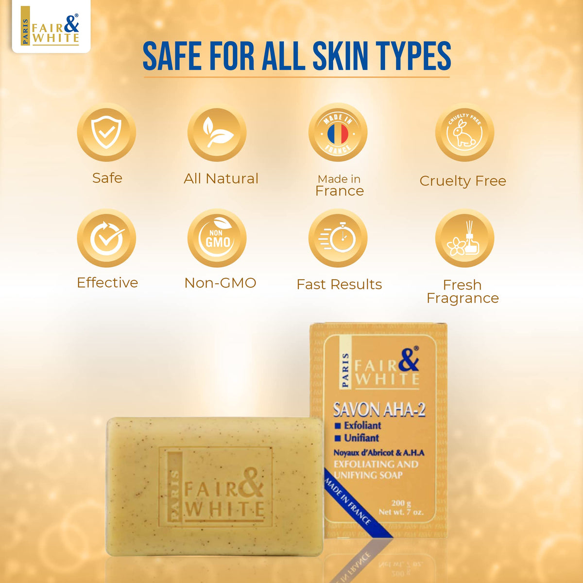 FAIR & WHITE packaging in bathroom setting showing routine-friendly maintenance benefit