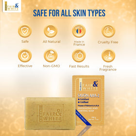 FAIR & WHITE packaging in bathroom setting showing routine-friendly maintenance benefit