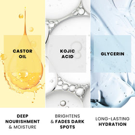 FAIR & WHITE serum texture close-up showing lightweight, fast-absorbing finish