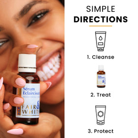 FAIR & WHITE serum paired with SPF demonstrating complementary protection benefit