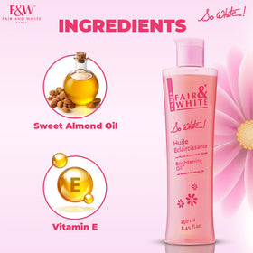FAIR & WHITE oil pouring texture highlighting lightweight absorption benefit