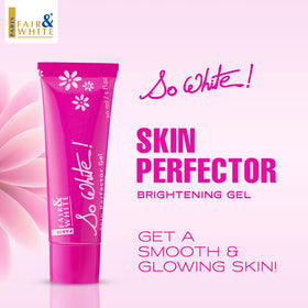 FAIR & WHITE gel texture close-up showing lightweight absorbent formula