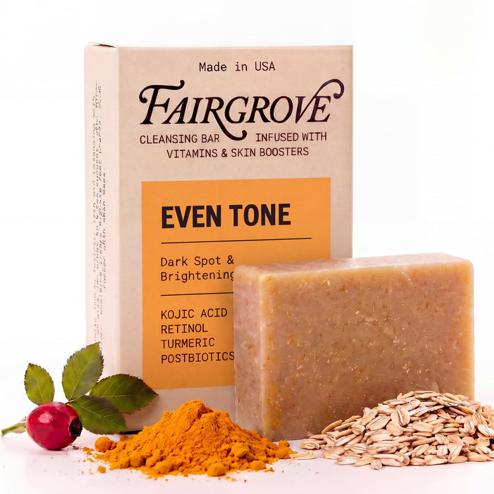 Fairgrove front packaging showing bar and brightening claim for clearer tone