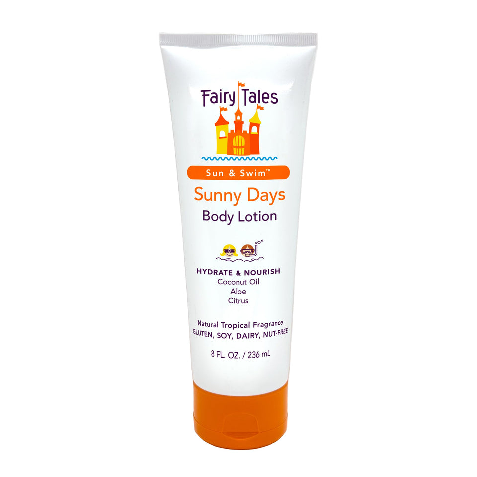 Fairy Tales bottle front packaging showing product benefits and kid-friendly design