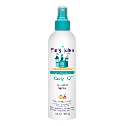 Fairy Tales Curly-Q front bottle shows branding and size benefits