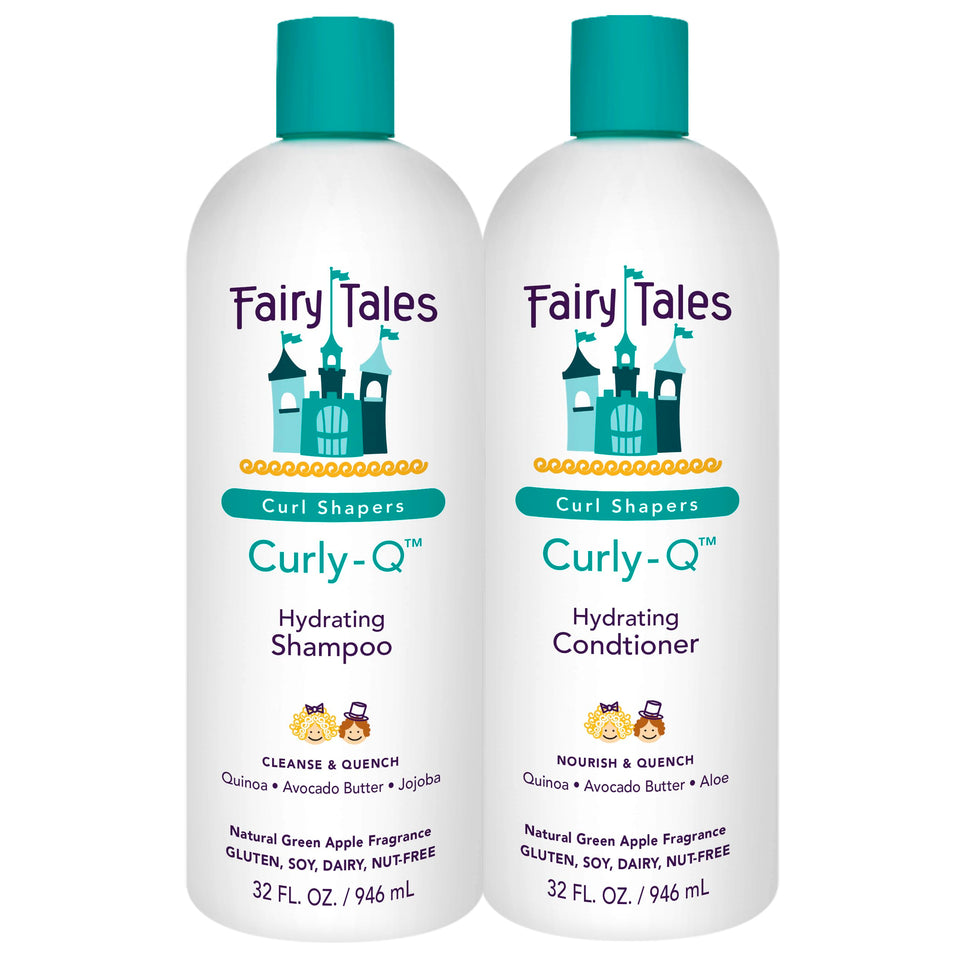 Fairy Tales front packaging showing shampoo and conditioner for easy identification and gentle cleansing
