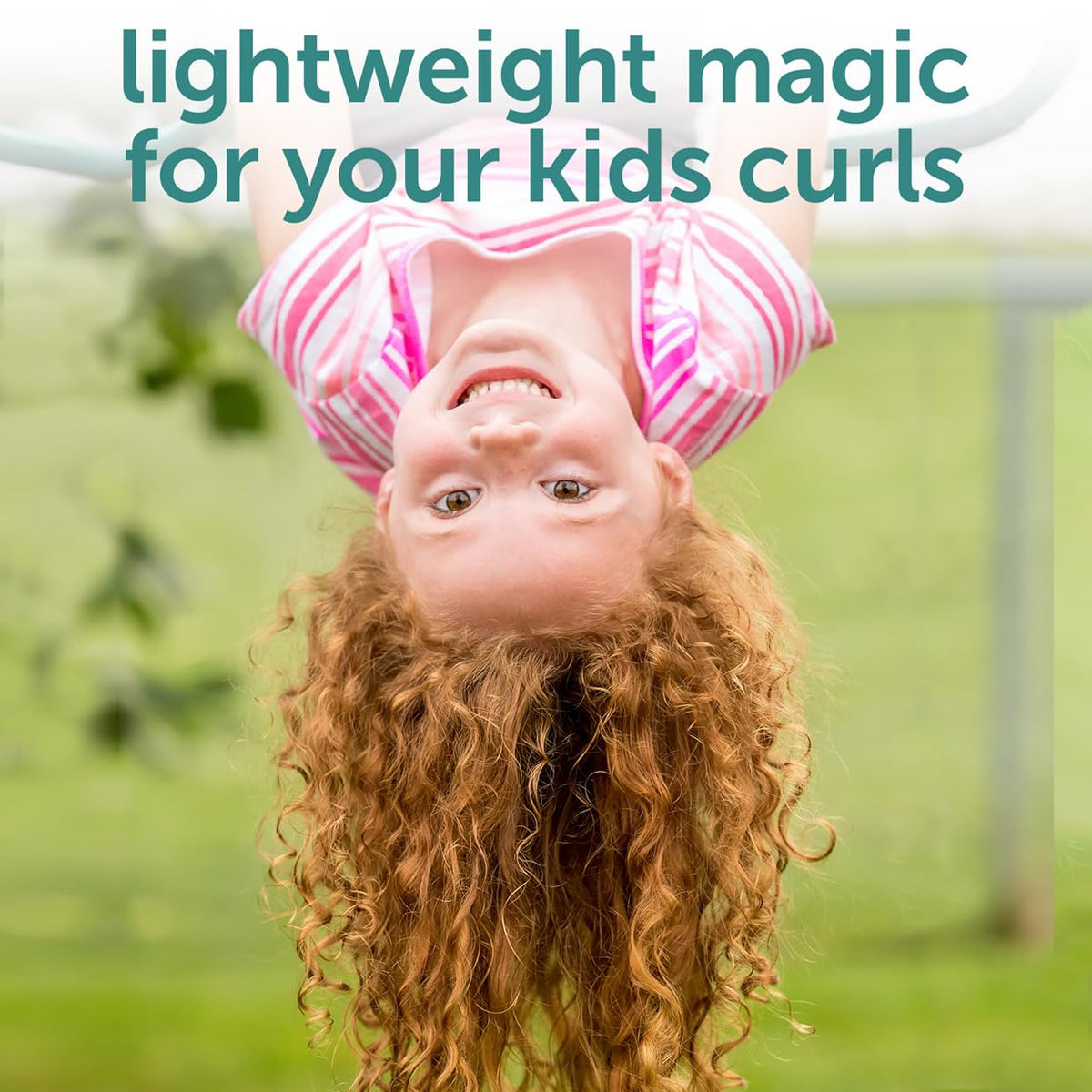 Fairy Tales in use on child demonstrating defined, frizz-controlled curls