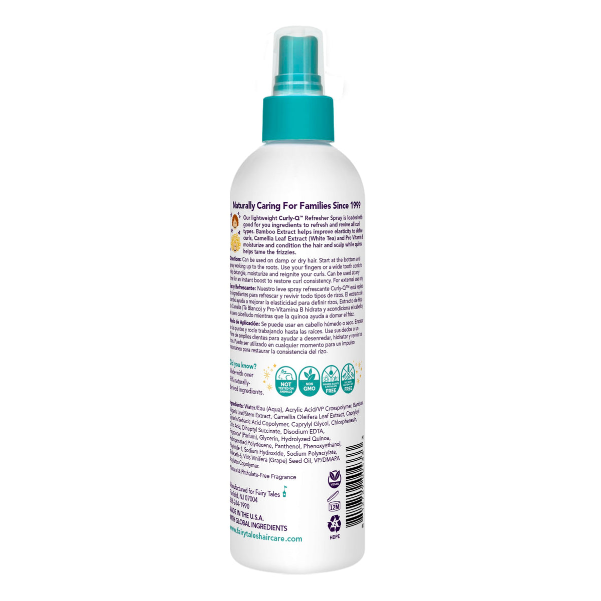 Fairy Tales Curly-Q misting spray demonstrates quick refresh benefit