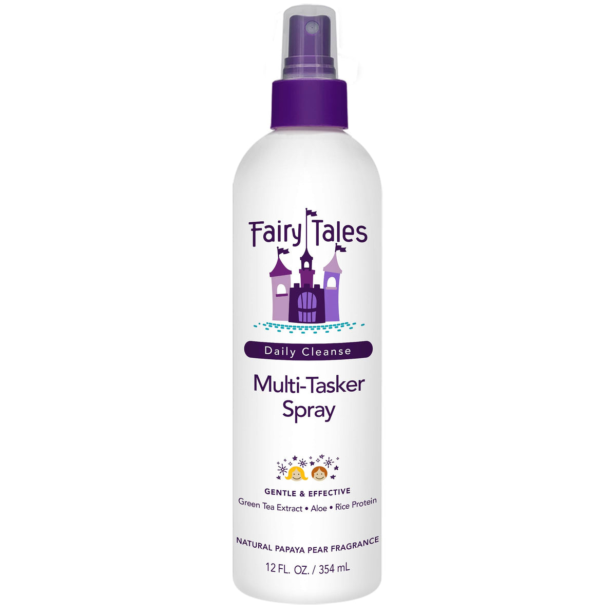 Fairy Tales front packaging showing 12 oz bottle and kid-friendly design for easy use
