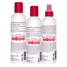 Fairy Tales label detail highlighting rosemary and essential oils benefits