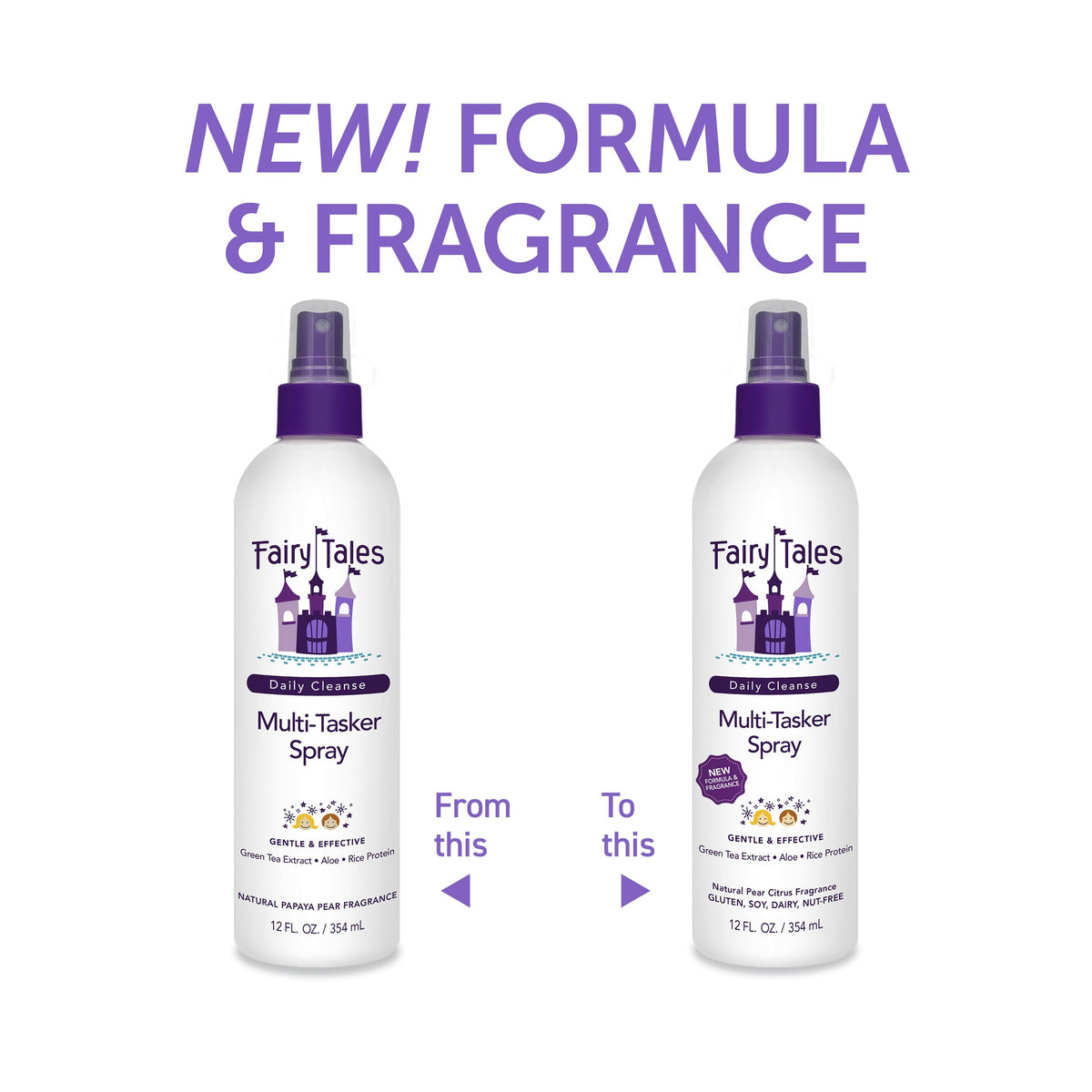 Fairy Tales spray nozzle closeup demonstrating even mist for gentle detangling