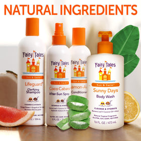 Fairy Tales 16oz bottle in hand demonstrating family-friendly size