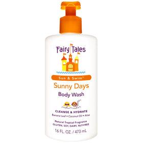 Fairy Tales front packaging showing 16oz bottle and tropical scent benefit