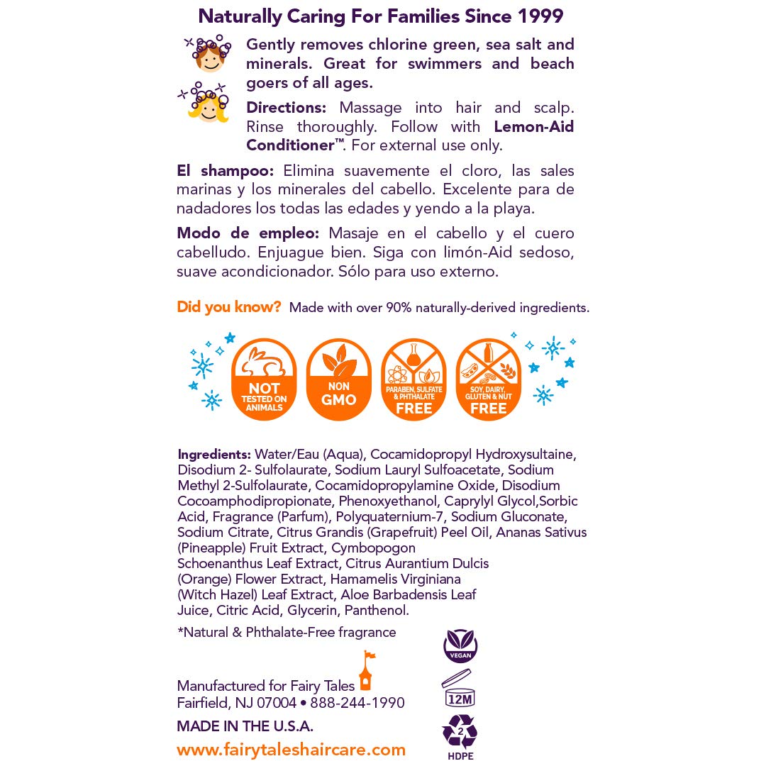 Fairy Tales close-up of pump and label detail highlighting brand and ingredient benefits
