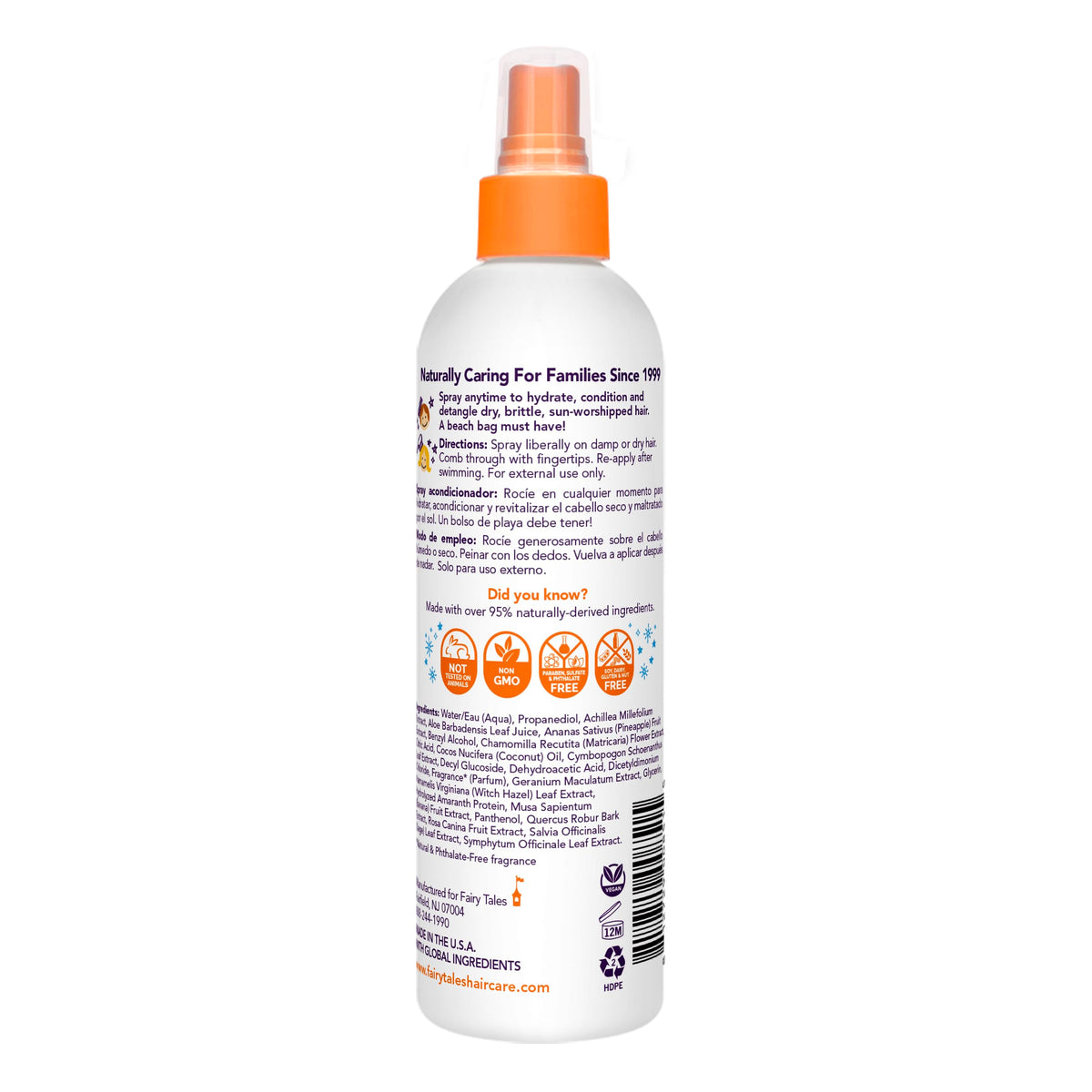 Fairy Tales close-up mist showing fine spray for even pre-swim protection