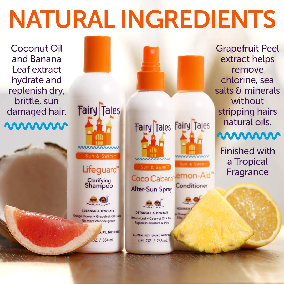 Fairy Tales Sun & Swim paired with Lemon-Aid Conditioner showing complete post-swim care