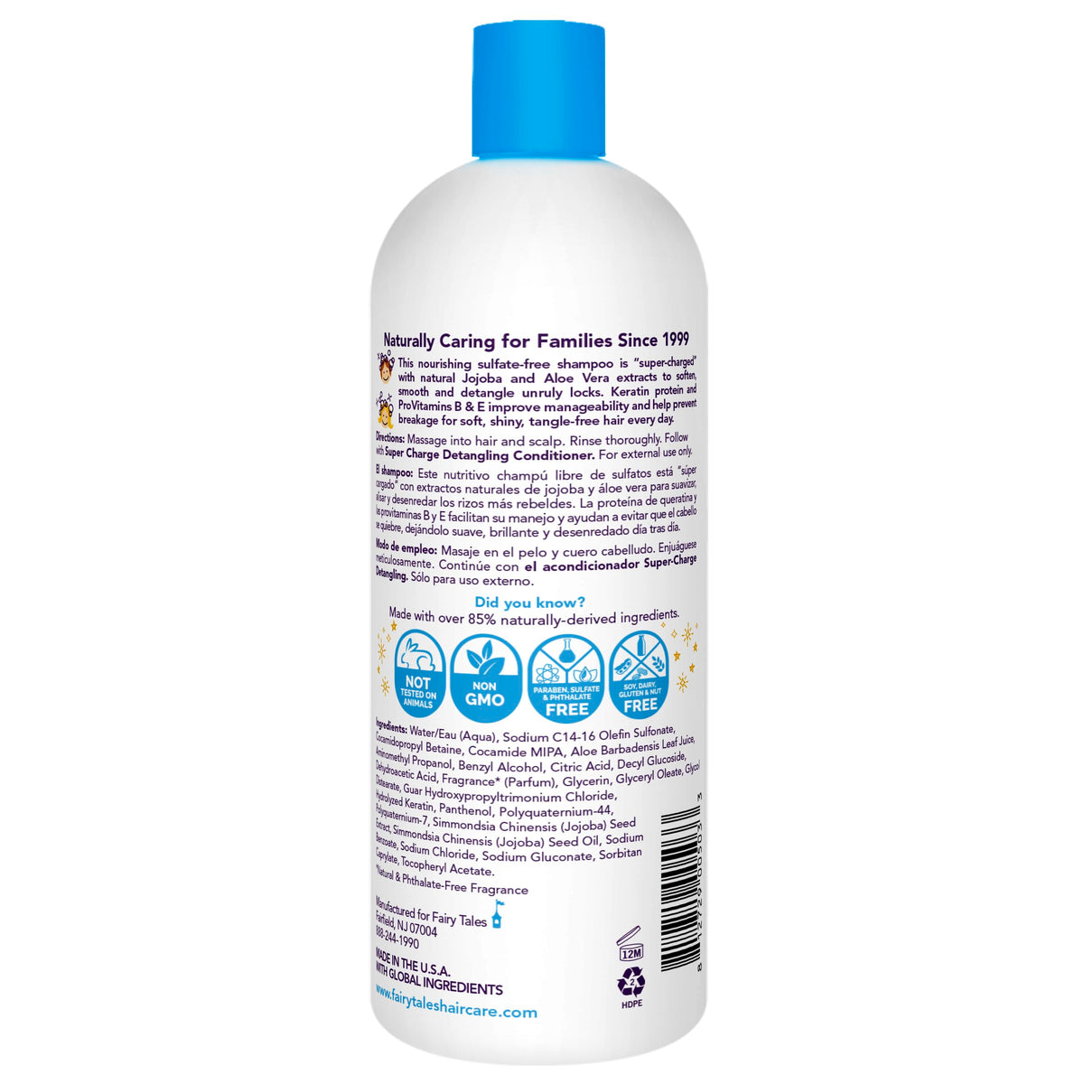 Fairy Tales pump dispensing shampoo for easy bath use and convenience