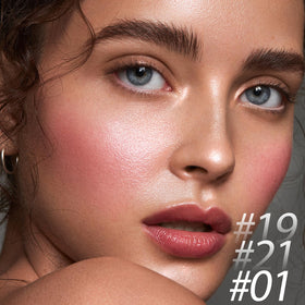 Falocutus application on model cheek demonstrating sculpting benefit and glow