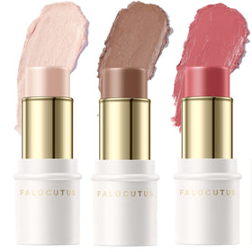 Falocutus front packaging trio showing contour blush highlighter, easy selection