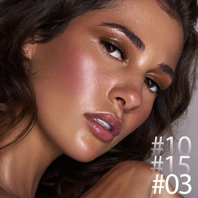 FALOCUTUS highlighter swipe on skin illustrating glow and brightening effect