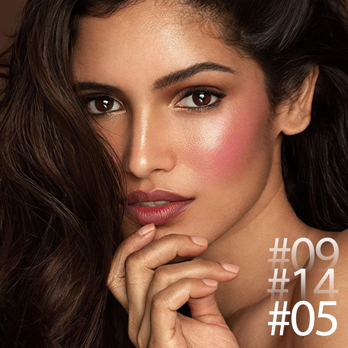 Falocutus in-use application on cheek demonstrating natural definition